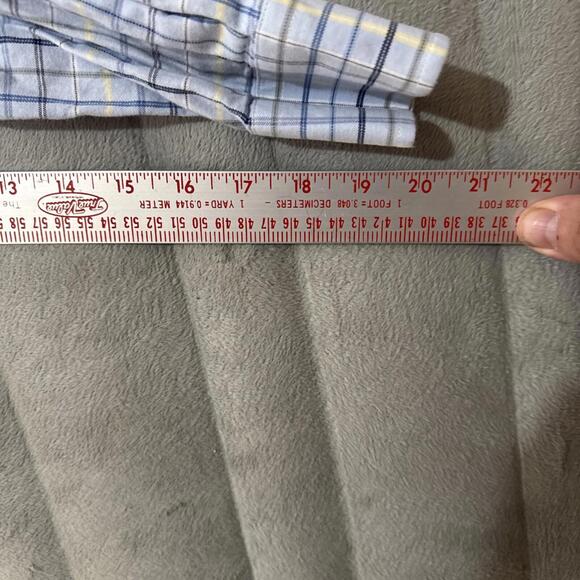 James Tattersall Men’s Button Down Shirt Size XL Blue Yellow Plaid Long Sleeve - Picture 6 of 6